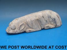 A large Chinese hardstone carving of a m
