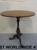 A late 19thC walnut inlaid oval occasion