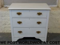 A painted pine chest of drawers (width 8