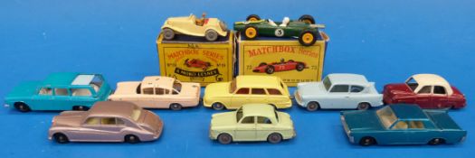 Ten Matchbox diecast model vehicles (two