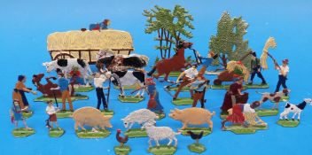 Approximately 30 German hand painted fla