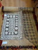 A Fijian tapa cloth and a marriage mat