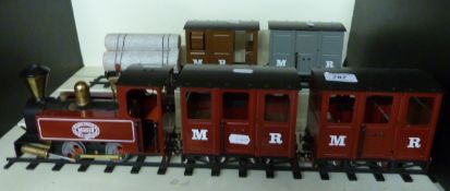 A Mamod 0 gauge live steam locomotive to