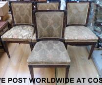 A set of four C19th Dutch inlay chairs r