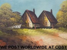 G Duncan: Oil on canvas of a river lands