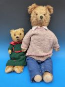 Two bears, one straw filled and one moha