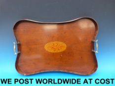 An Edwardian inlaid tray