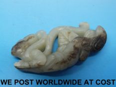 A 19thC Chinese jade carving of a courte