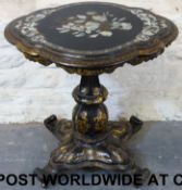 A 19thC mother-of-pearl and lacquer occa