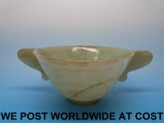 An unusual Chinese jade two-handled liba