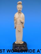 A 19thC Chinese ivory carving of a court