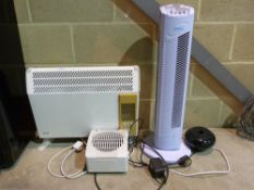 Three various electric heaters/coolers