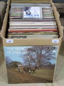 A box of various LP's