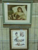 A print of a girl with a dog together wi