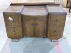 A burr walnut Art Deco style dressing ta