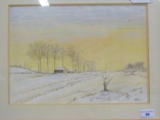 Watercolour of a woodland scene signed A