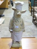 A novelty pig chef