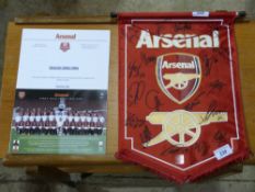 A signed Arsenal football club pennant