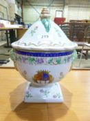 A continental lidded bowl with armorial