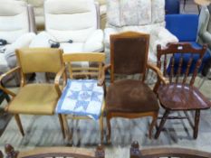 Four various chairs including a retro of