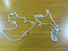Two white metal chains, each stamped 925