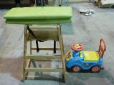 A childs high chair together with a Pepp