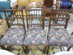 A set of six bobbin turned late 19th cen