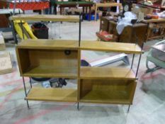 A retro sectional display case with blac