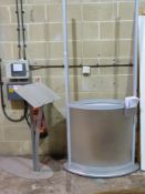 Two metal display stands