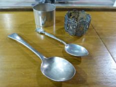 A hallmarked silver napkin ring, hallmar