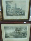 Two 19th century prints, one of a lake s