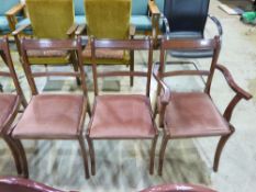 A set of six (2+4) reproduction dining c
