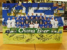 A signed Everton football photograph
