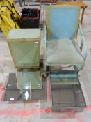 A bathroom mirror together with matching