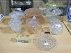 A quantity of glassware to include compo