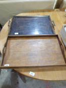 Two wooden trays
