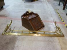 A brass Art Nouveau fire kerb together w