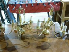 Two ceiling mounted chandeliers