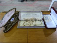 Three sets of pearls including Hannako