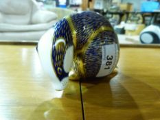 A Royal Crown Derby paperweight modelled