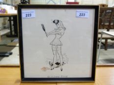 A pen and ink drawing titled 