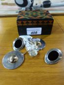 A pair of hallmarked silver earrings tog