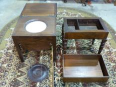 A 19th century bidet and a commode