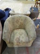 Two upholstered tub chairs