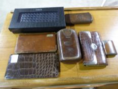 A quantity of leather and similar boxes,