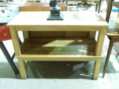 A black painted standard lamp