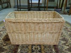 A large wicker log or similar basket