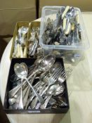 A large selection of silver plated cutle