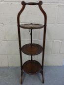 An oak folding cake stand (H91cm)