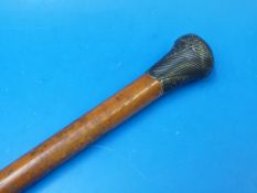 A hallmarked silver topped walking stick